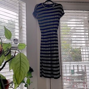 Banana Republic black & white striped tee dress Petite X-Small